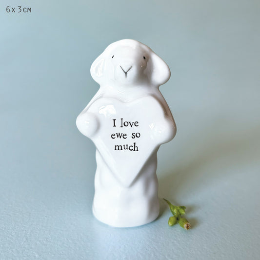 Porcelain Ewe/sheep- Large Matchbox Gift - I love ewe so much