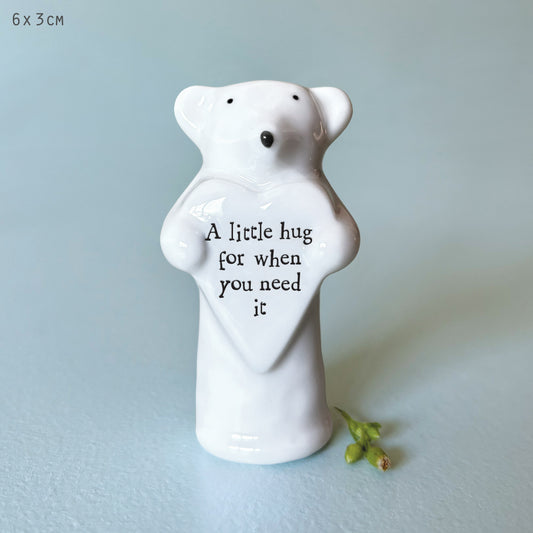 Porcelain Mouse- Large Matchbox Gift - A little hug when you need it