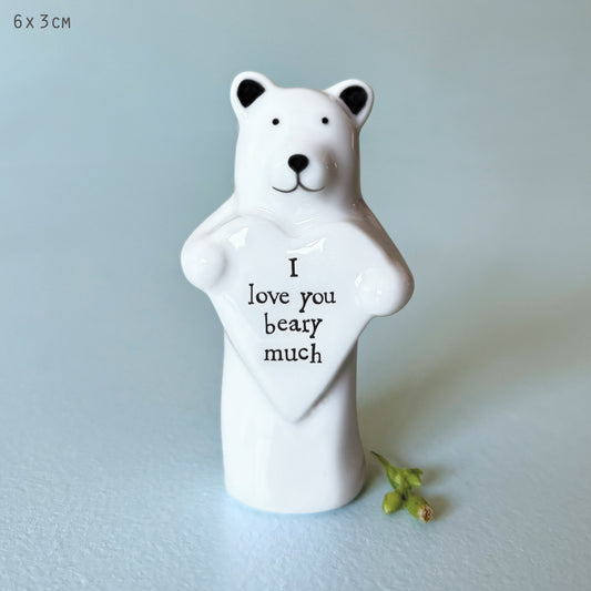 Porcelain Bear- Large Matchbox Gift - I love you beary much