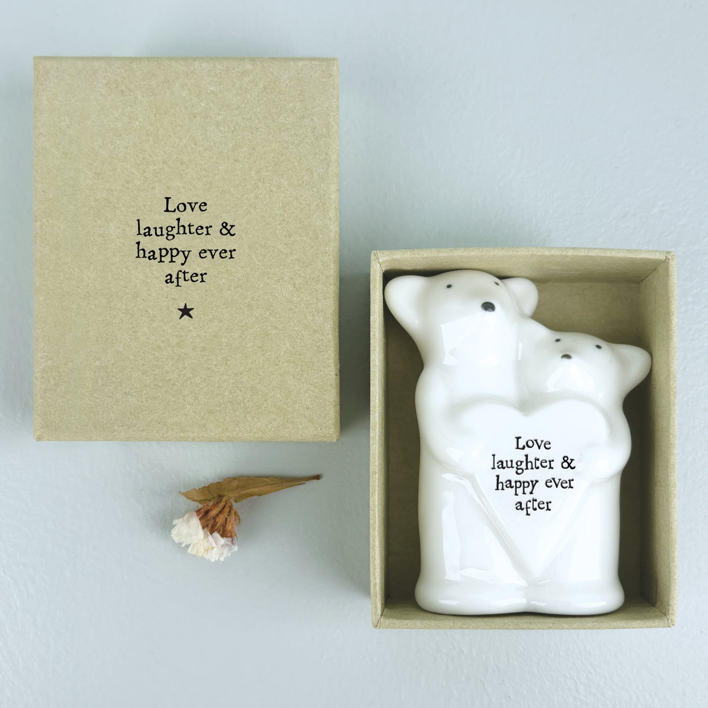 Porcelain Mouse Couple- Large Matchbox Gift - Love laughter & happy ever after