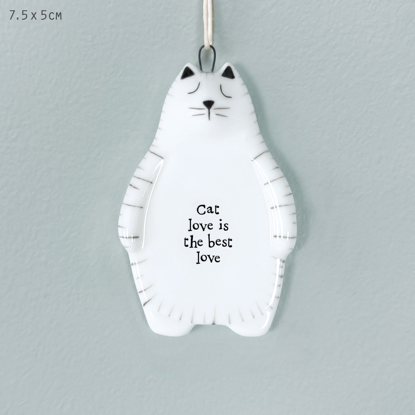 East of India Porcelain cat hanger - Cat love is the best love