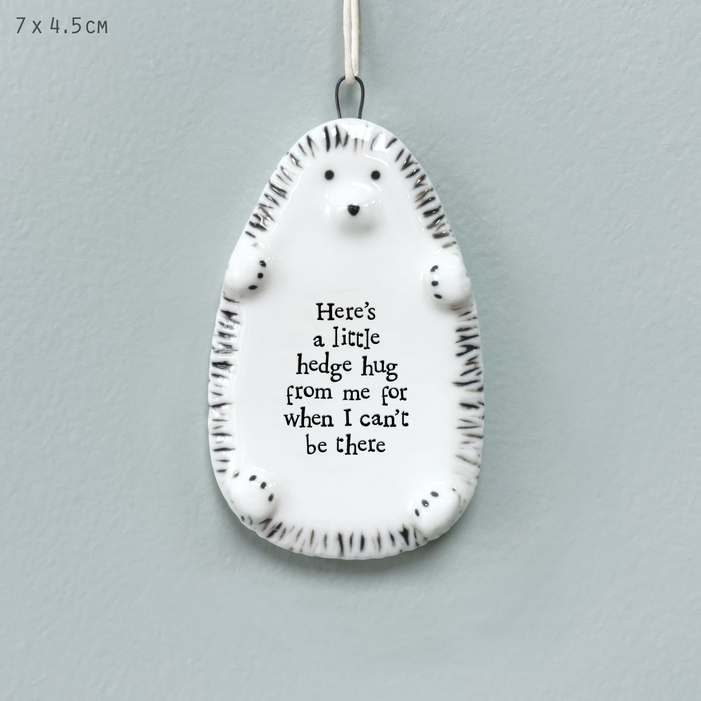 East of India Porcelain Hedgehog hanger - Little hedge hug from me