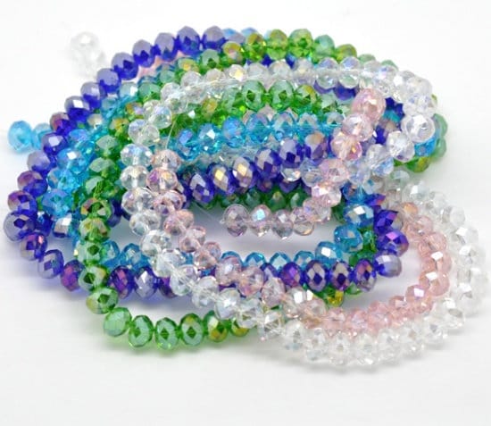 AB Color Transparent Faceted Crystal Glass Beads Various Colours 8mm