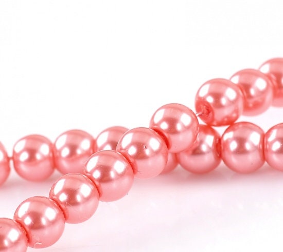 6mm imitation glass pearls various colours