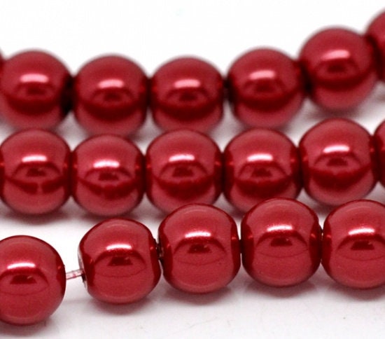 6mm imitation glass pearls various colours