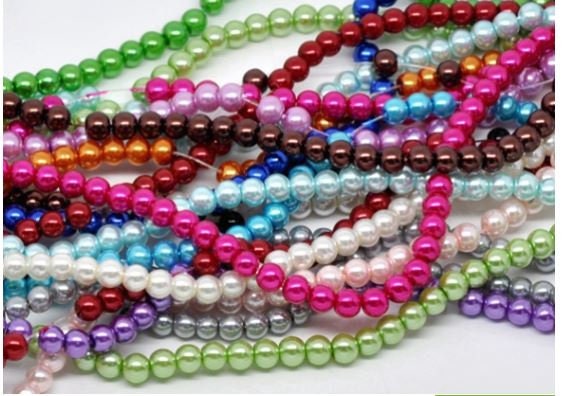 6mm imitation glass pearls various colours