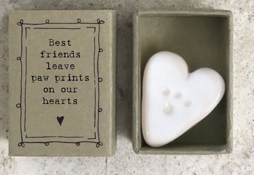 Best friends paw prints matchbox gift