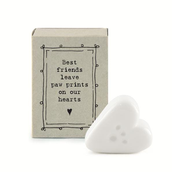 Best friends paw prints matchbox gift