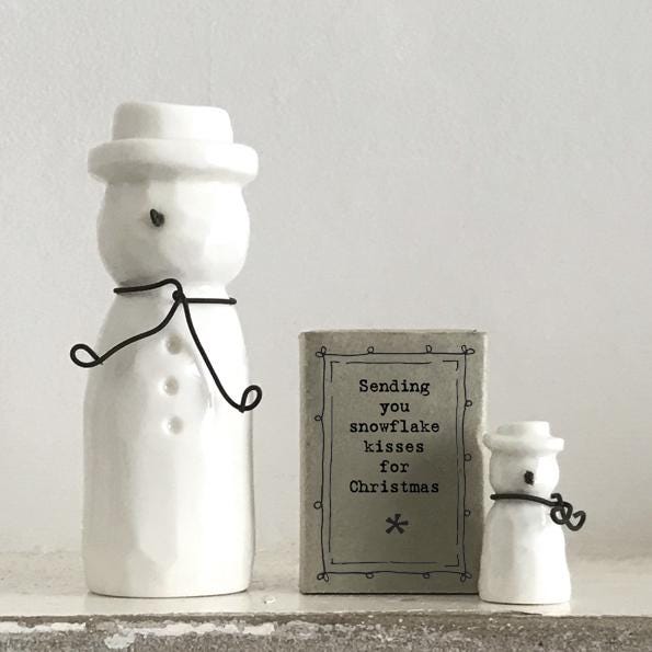 Porcelain Snowman- Large Matchbox Gift