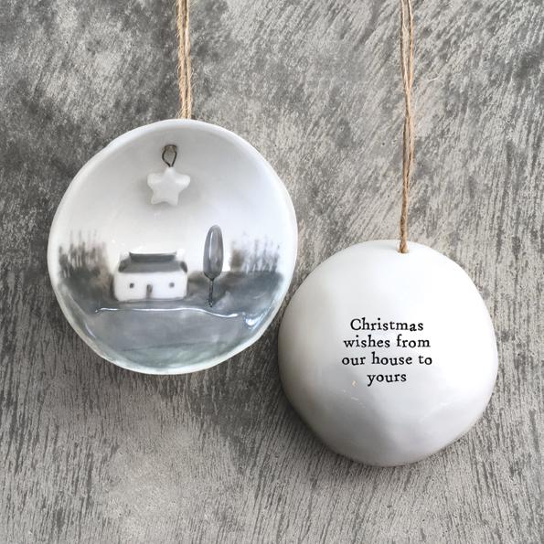 Half porcelain bauble - Choose from drop down menu - 4 designs