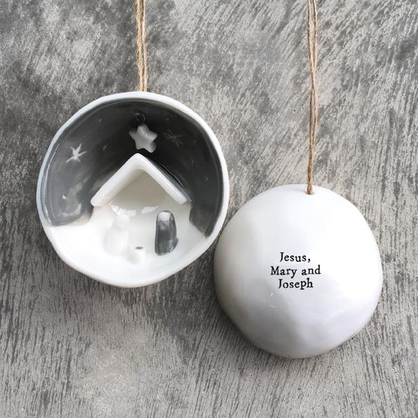 Half porcelain bauble - Choose from drop down menu - 4 designs